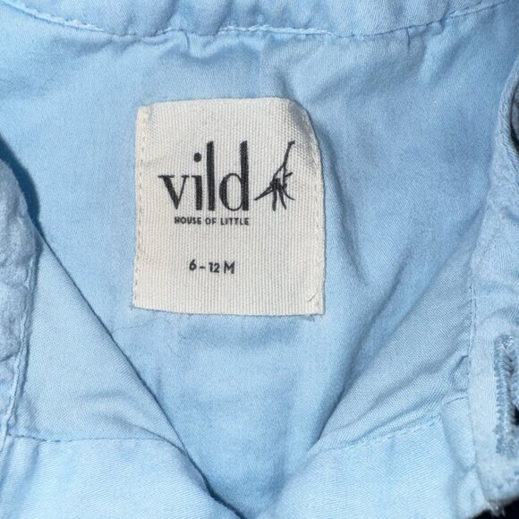 Organic Sky Blue Cotton Woven Collar Shirt and Bermuda Shorts, 6 - 12 months - Picture 6 of 11